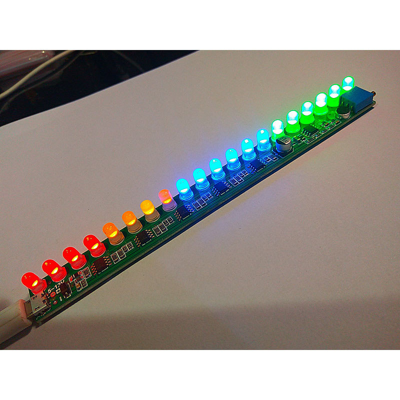 DC 5V-12V MONO VOICE LED LEVEL INDICATOR MUSIC MELODY LIGHT AUDIO VU METER ADJUSTABLE SENSITIVITY