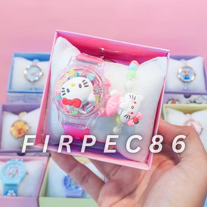 Jam Tangan Anak Anak Perempuan Spinner Musik Dan Lampu & Jam Tangan Kasual Korea Gelang Jam Tangan