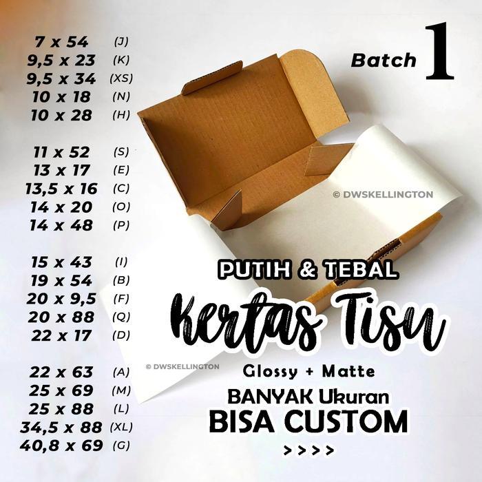 [BANYAK UKURAN] Custom Kertas Tisu Tissue Paper Roti Doorslag Packing Putih Hadiah Kado Pita