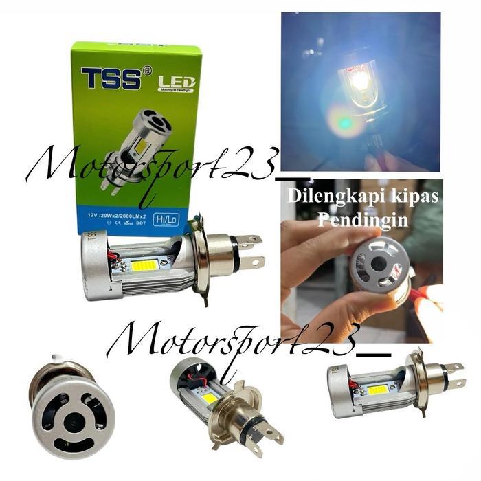 Lampu Depan H4 Plus Kipas Pendingin Lampu Utama Soket H4 Motor Dan Mobil H4 Kipas Cahaya Putih Tss