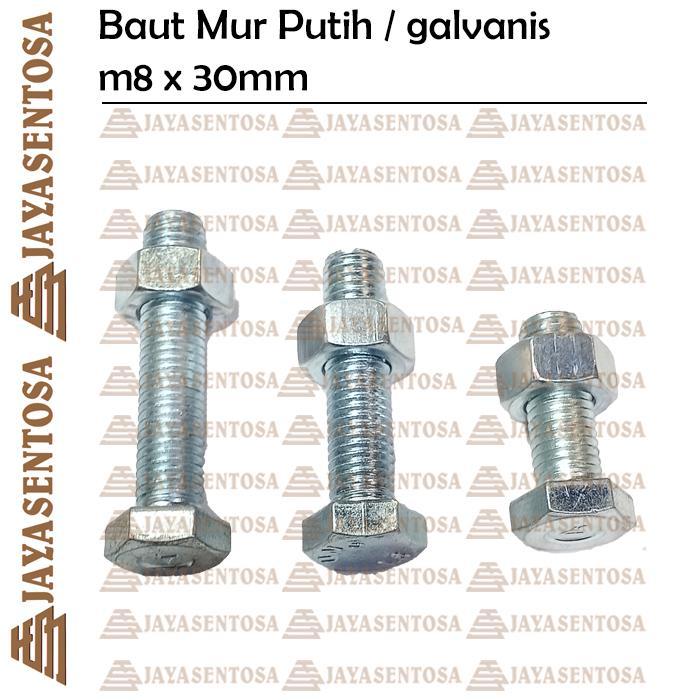 MUR BAUT 8 X 30 / BMP M8 X 30 GALVANIS / BMP M8 X 30 ( ISI 100 ) READY