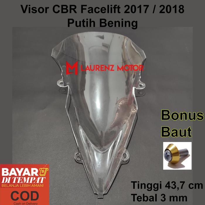 VISOR WINDSHIELD MOTOR HONDA CBR 150R NEW 2017 2018 FACELIFT WARNA HITAM DAN BENING BARU