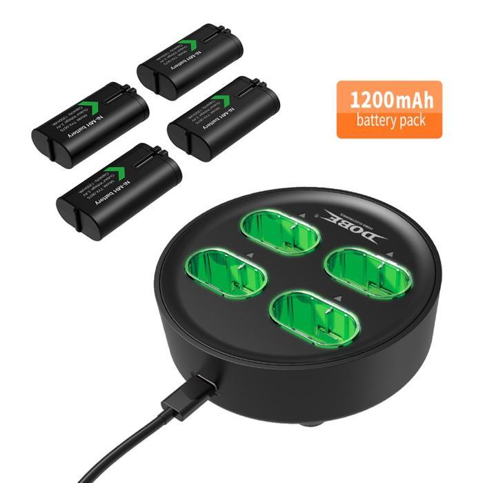 Dobe Battery Charger Xbox Battery Pack Charging Dock 4 Pcs 1200 Mah