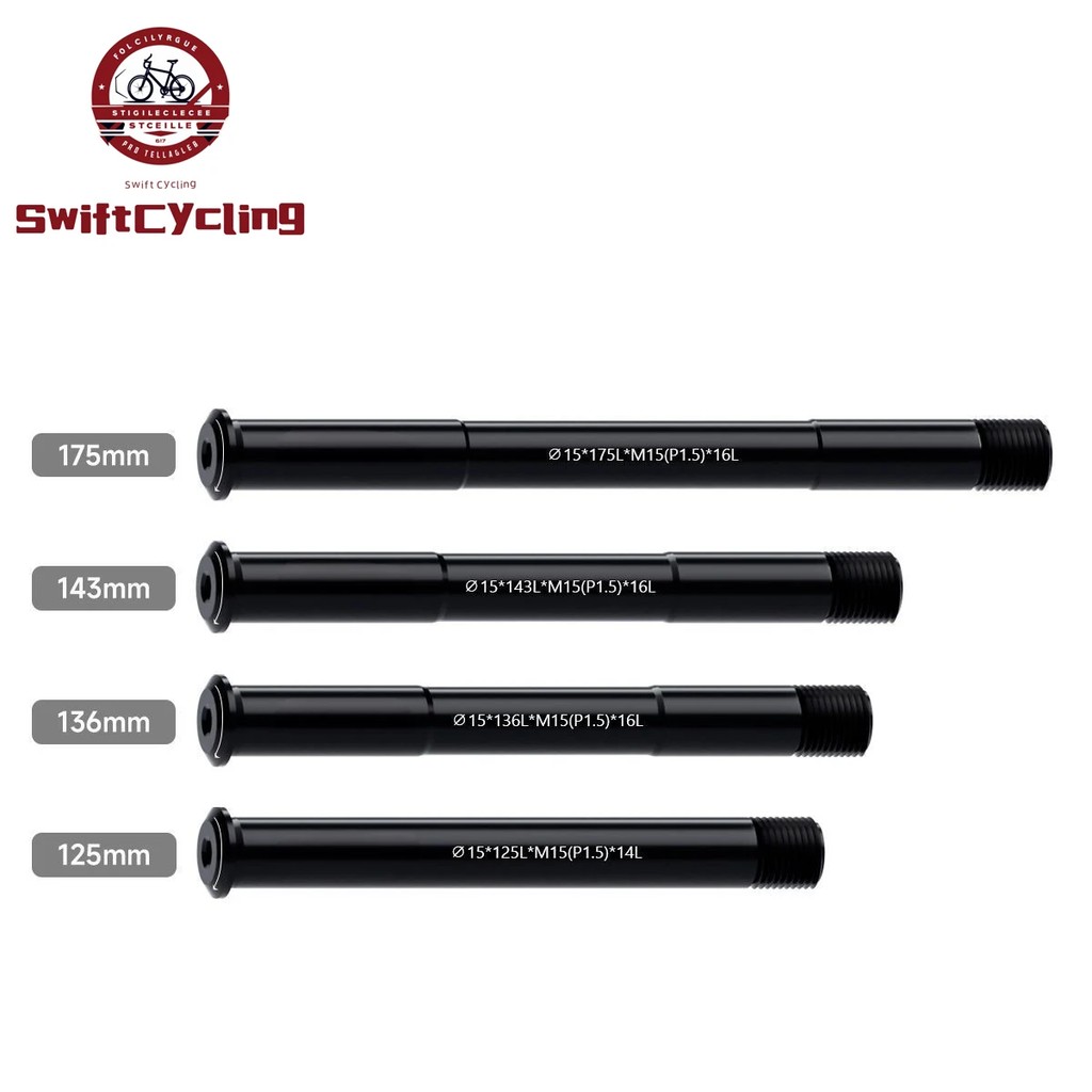 Swift FatBike MTB Bike Thru Axle Boost Front Fork Rear Hub Shaft M15x1.5 15x110mm