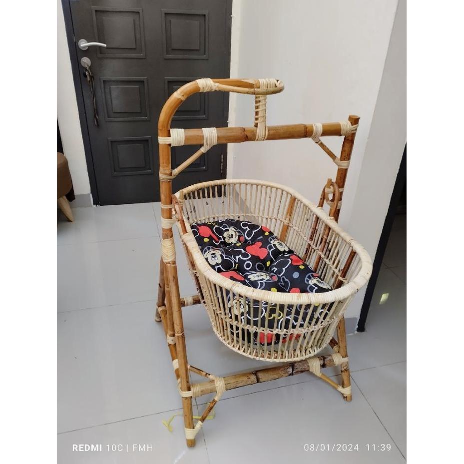 Ayunan Bayi Rotan Minimalis Ayunan Anak Untuk Tidur Baby Nyaman & Aman Anyaman Rotan Kuat, Desain