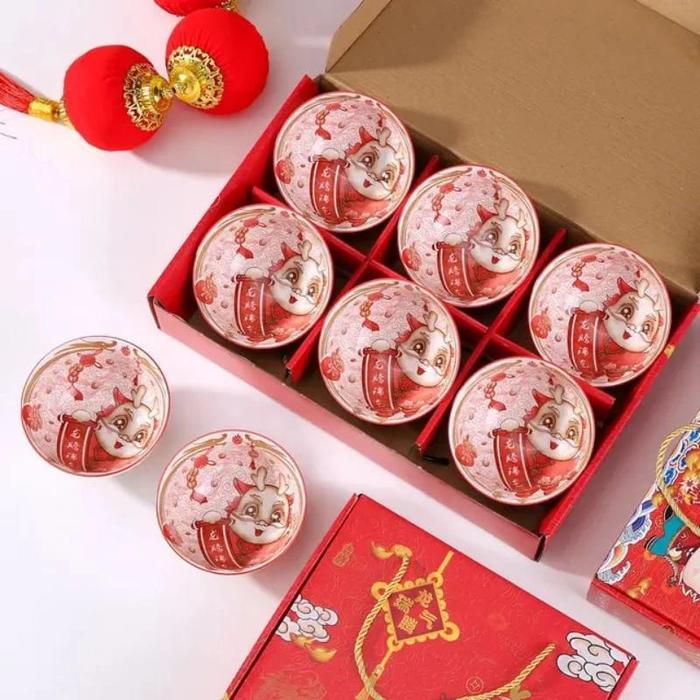 Mangkuk Imlek Motif Naga Dragon Bowl Set Hampers / Mangkuk Hampers