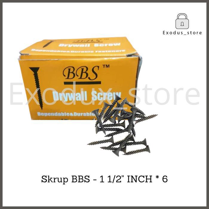 Promo Sekrup Gypsum Hitam 1 1/2" Inch X 6 Bbs / 1 Kotak 900 Gr