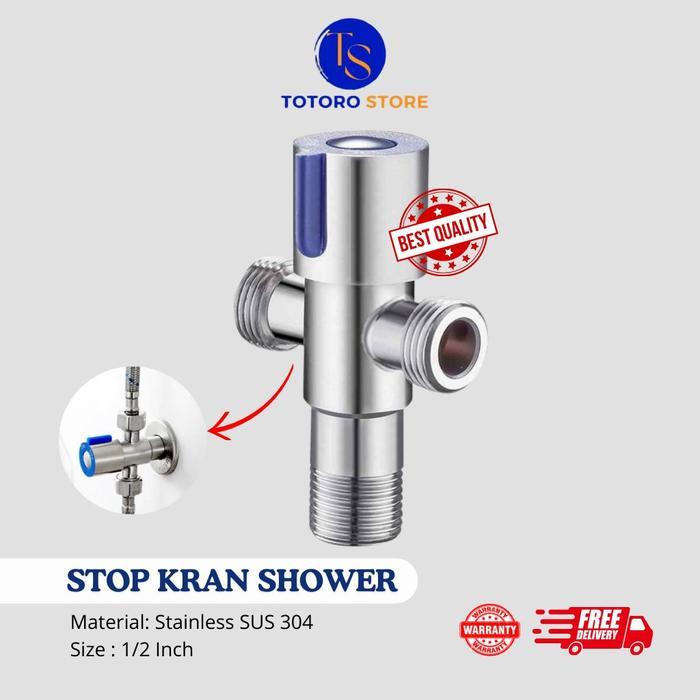 Stop Kran Air Kloset Toilet Jongkok Kamar Mandi Kran Air Cabang Stainless Design Modern Polos