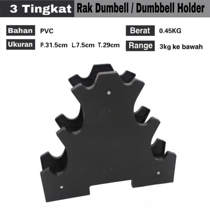 Rak Dumbell / Dumble Holder / Dumbell Stand / Rak Barbel 3 Tingkat #Gratisongkir