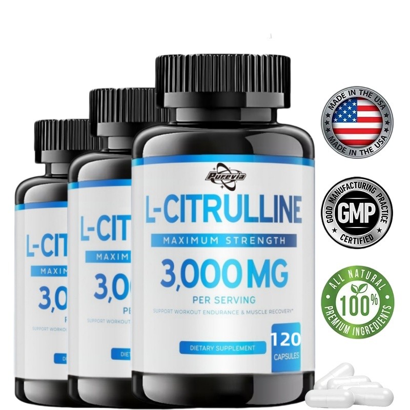 L Citrulline 3000mg Supplement ( Capsules) Support L Arginine & Nitric Oxide Pills - L-citrulline