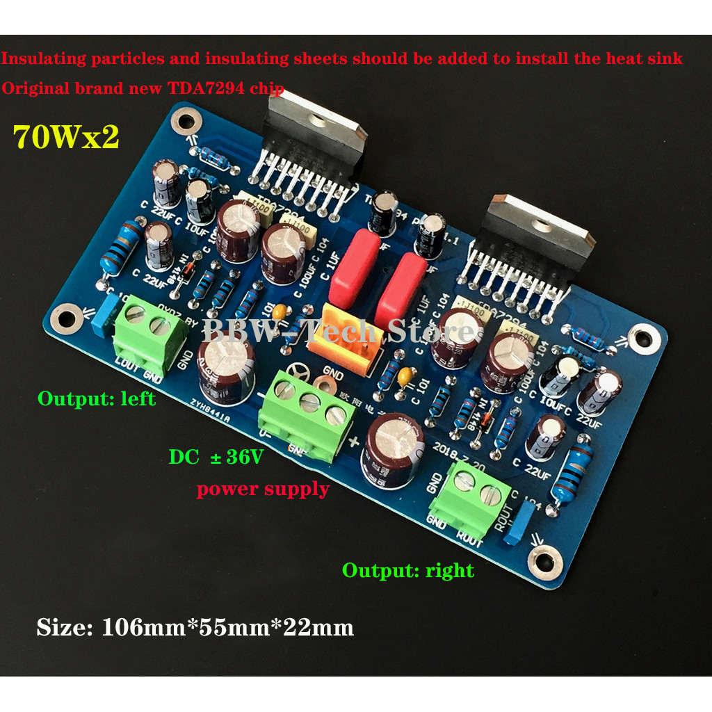 TDA7294 STEREO POWER AMPLIFIER BOARD 70WX2