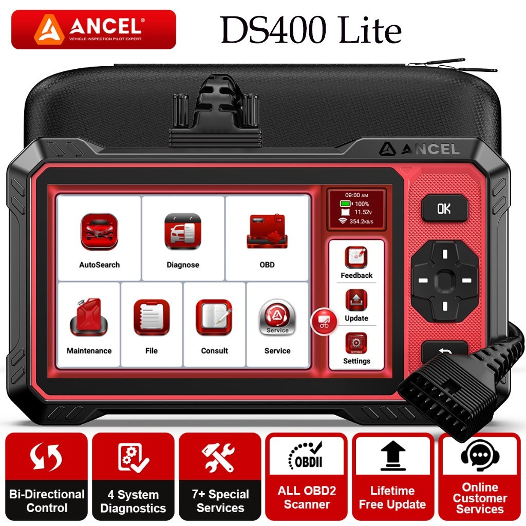 Ancel Ds400 Lite Obd2 Scanner Mobil Automotive Car Diagnostic Tool Versi Indonesia, Alat Scan Bidire