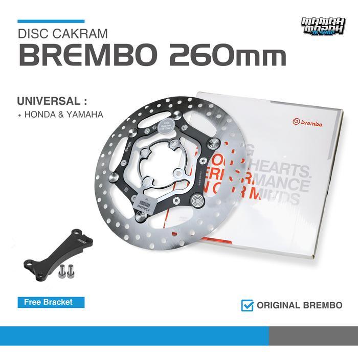 Rem Piringan Disk Cakram Brembo Floating Cnc Diameter 260Mm Vario Beat Mio Lubang 4 Bracket Disc