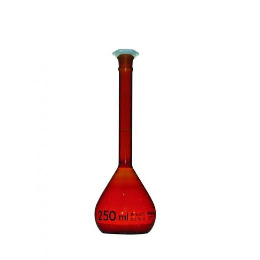 Labu Ukur 50 Ml Tutup Plastik Amber Katalog 55645-50 Iwaki Class A