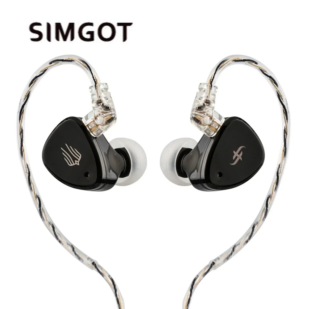 SIMGOT EM6L Headphone 1DD + 4BA Hybrid Driver In-ear Monitor HiFi IEM with Detachable OFC Silver