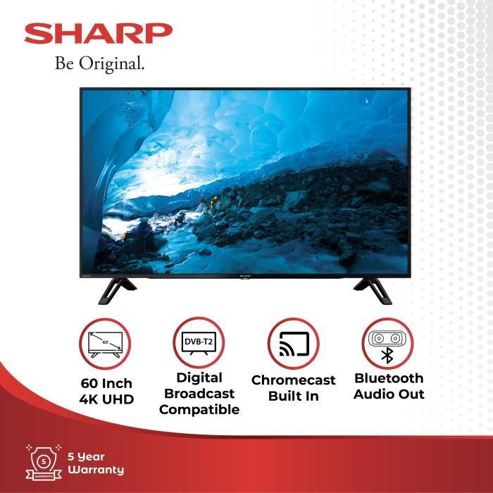 Sharp LED TV 4K Ultra-HDR Basic TV 4T-C60CH1X Black 60 inch