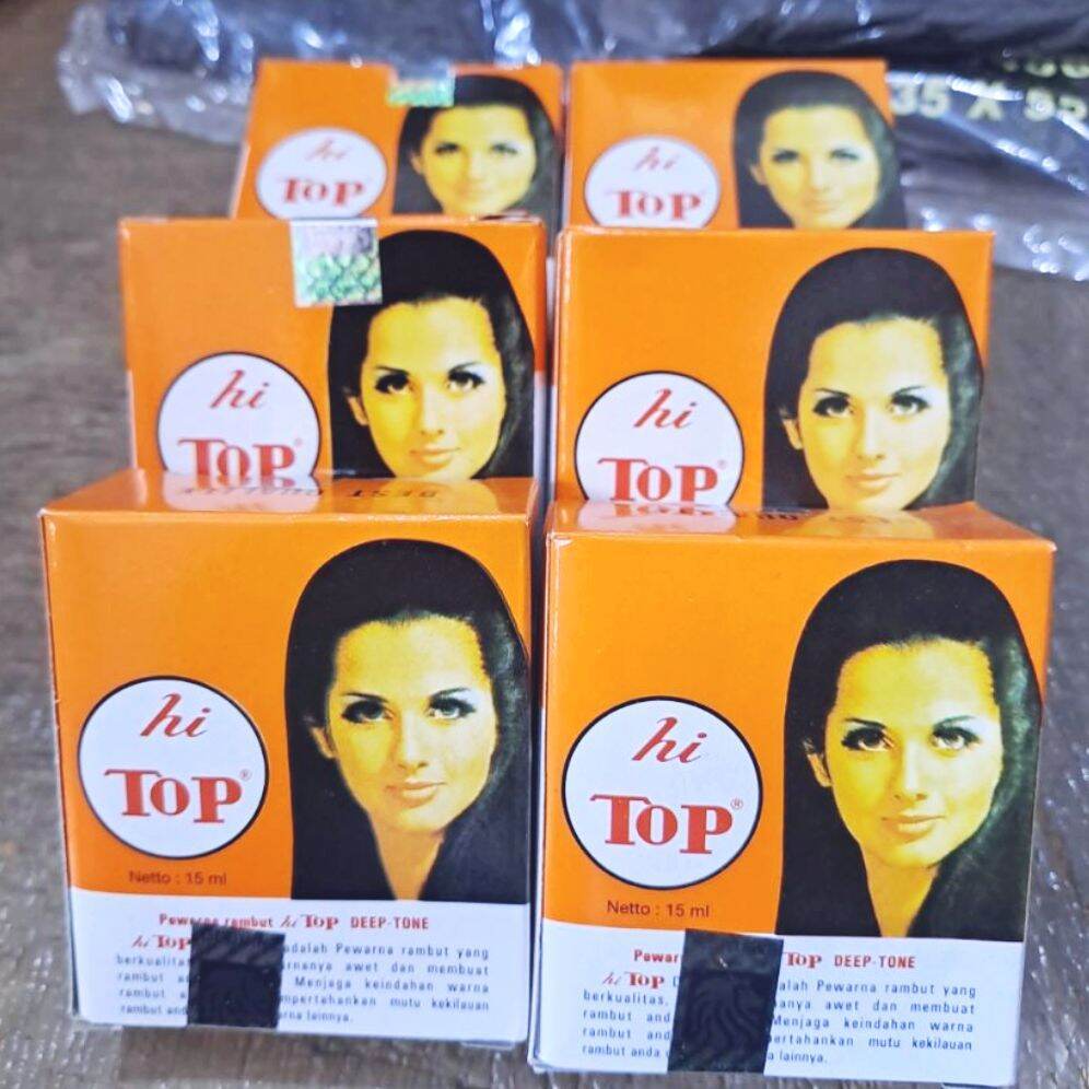 6 pcs HI TOP penghitam rambut 15 ml, pewarna rambut hitam hi-top, grosir cod