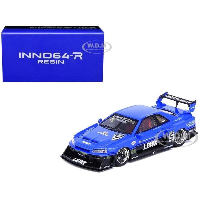 IN64R-ER34-BLU Inno64 Nissan Skyline LBWK ER34 Silhouette Blue Resin