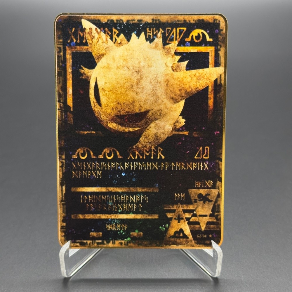 PKM Metal Ancient Mew Promo Movie Holographic Proxy Egypt Rare Black Star Cards Board Game Trading
