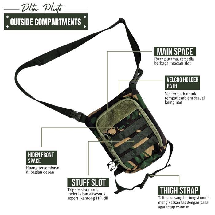 PROMO DLTA PLUTO Tas Selempang Paha Tactical Cowok