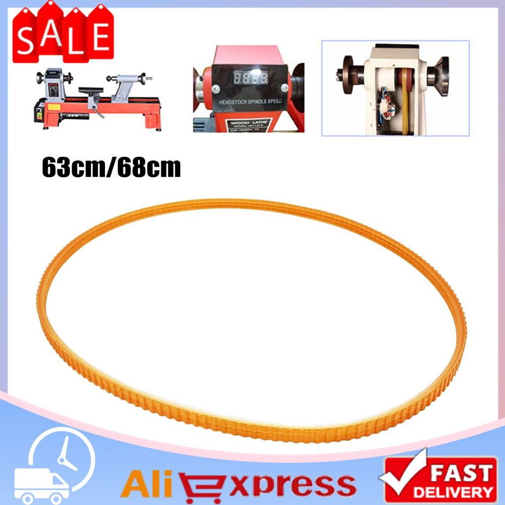 Sabuk Mesin Bubut Kayu Universal 63cm untuk Mesin Bubut Kayu 10''/12'', Daya 370W-550W, Aksesori Per