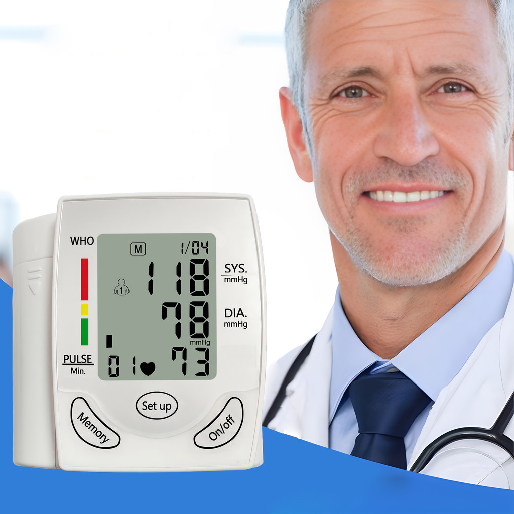 Electronic Blood Pressure Monitor Medical Home Wrist Blood Pressure Monitor Heart Rate Measuring