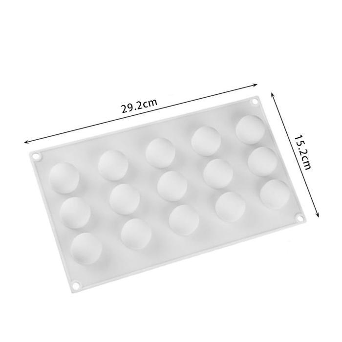 Cetakan Silikon 15 Bola Cetakan Es Batu Bulat Resin Round Truffle 3D Ball