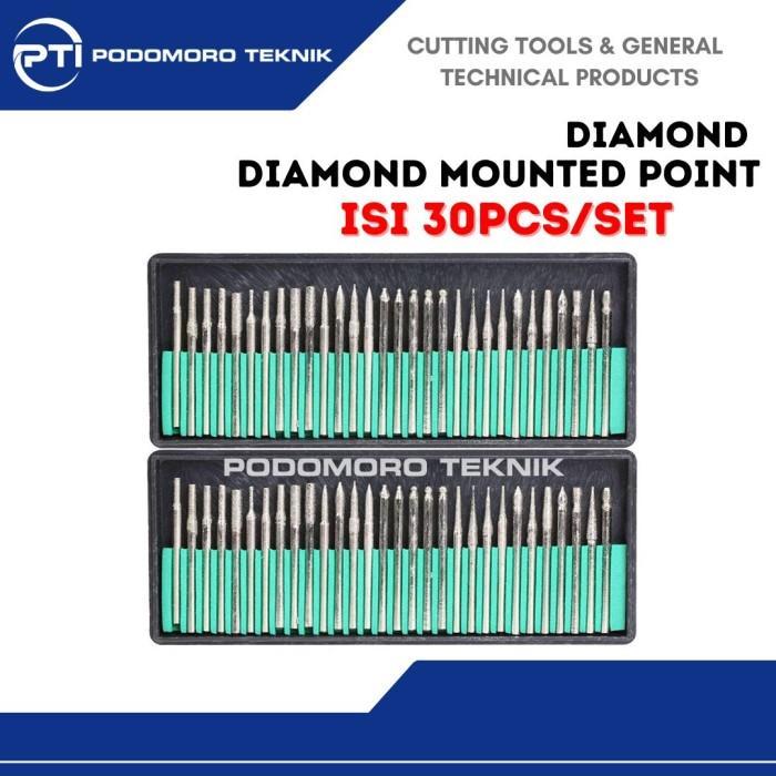 Krisbow - Mata Bor Cun Tuner Grafir Ukir Mini Grinder Diamond Bor Bit Set Isi 30 Pcs Cunner Rotary