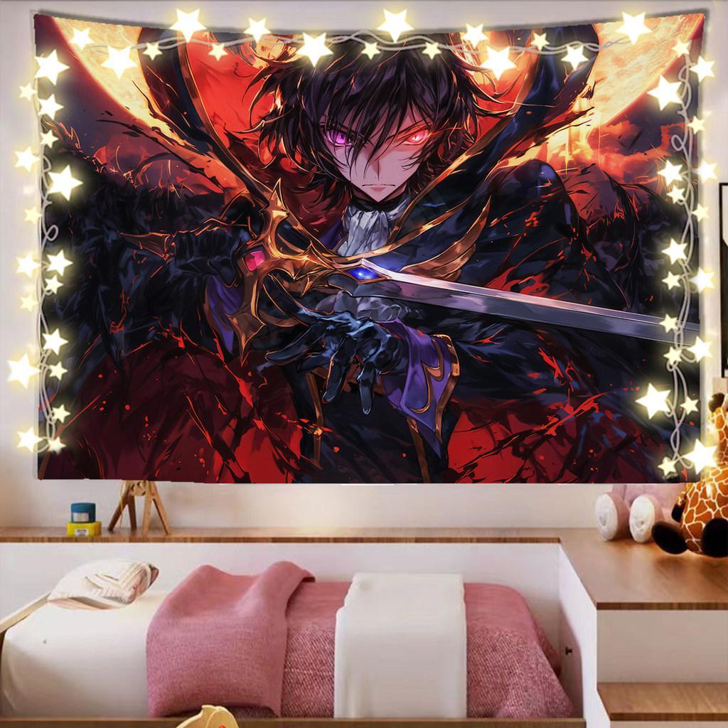 Code Geass: Lelouch of the Rebellion - Kain Tenun Anime, Hiasan Dinding untuk Dekorasi Kamar Tidur &