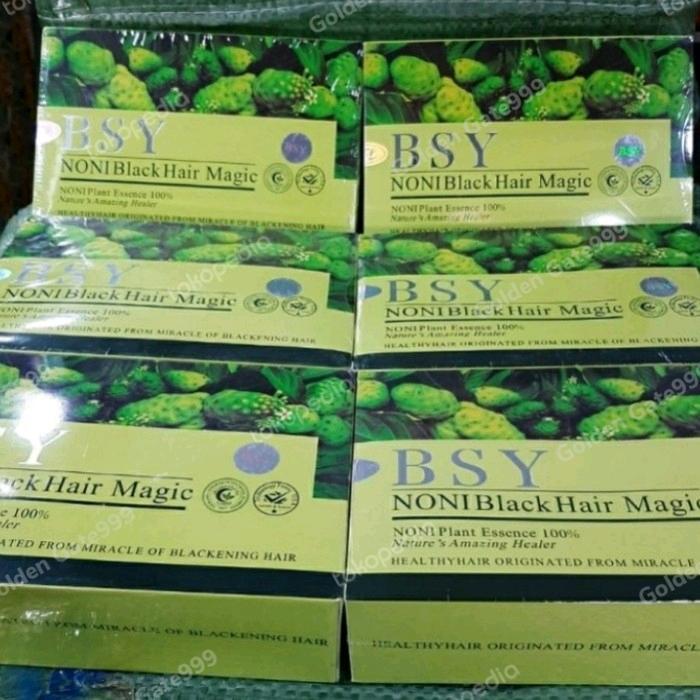 Bsy Noni Black Hair Magic Shampo Cat Semir Rambut Original 100% Import #Gratisongki