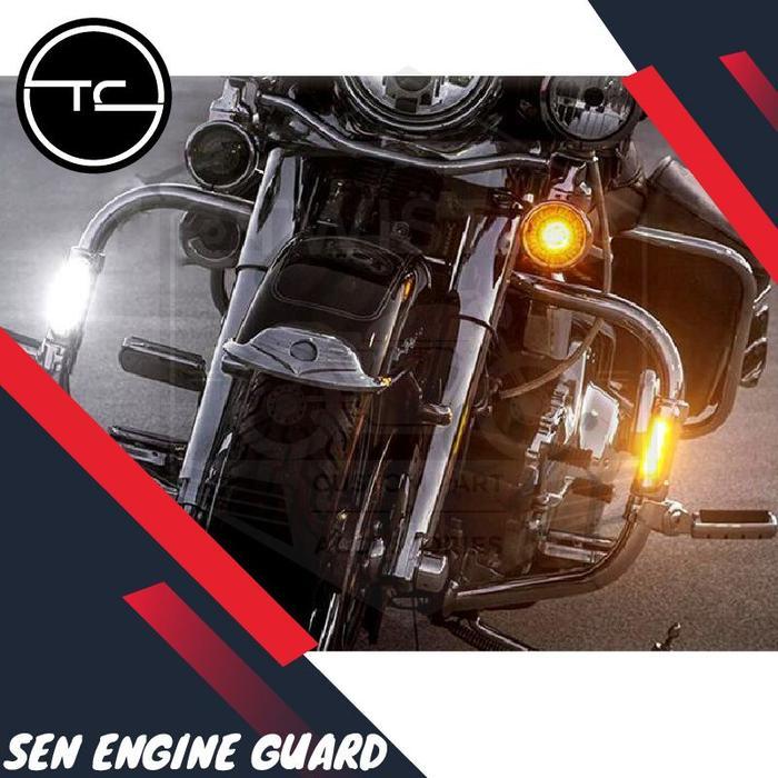 Lampu Sen Sein Flashing Led Motor Harley Bar Engine Guard Universal