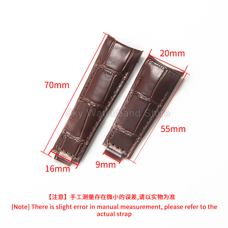 Original Style Genuine Leather Calfskin Watch Strap for Rolex Daytona Black Green Blue Submariner