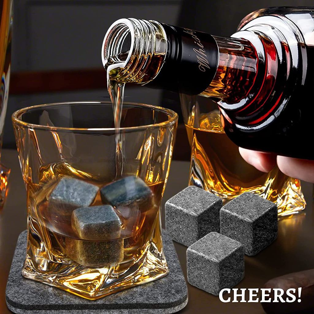 6pcs Whiskey Stones Sipping Ice Cube Cooler Reusable Whisky Ice Stone Whisky Natural Rocks Bar Wine