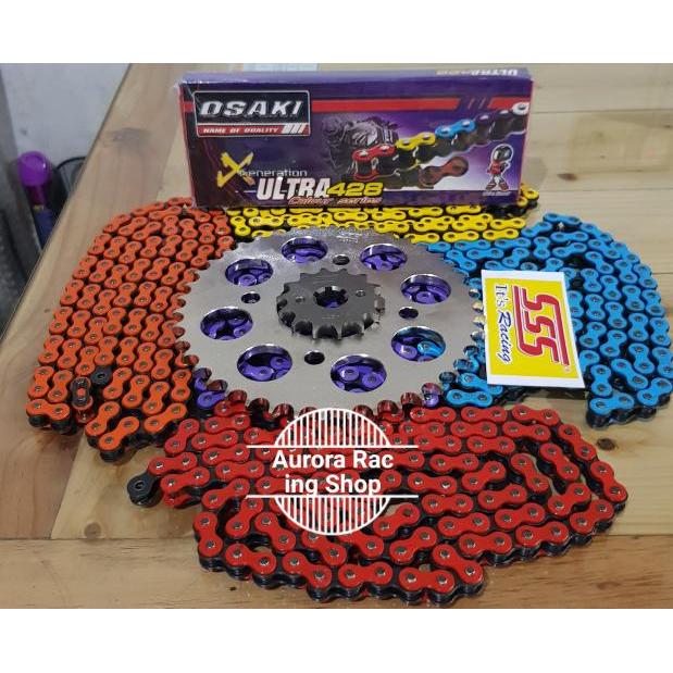 Gear Set Sss Tk 428 & Rantai Osaki Honda Supra X 125 - Blade - Revo - Kharisma