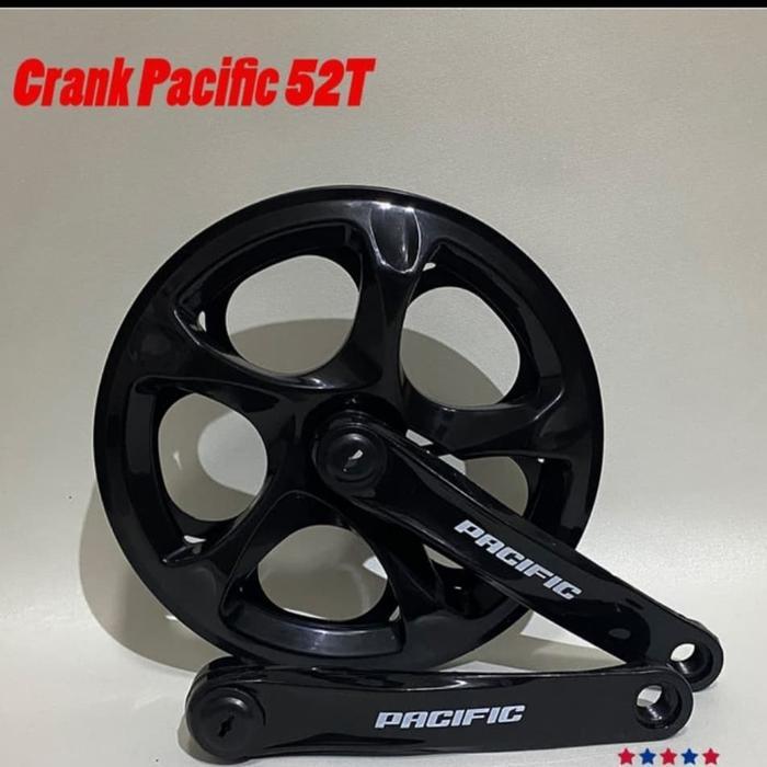 Gir Crankset Crank Set Pacific 52T Single Speed Cover Hitam Sepeda Lipat Folding