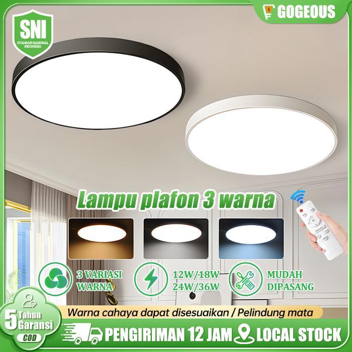 Terbaru Cod Lampu Plafon Minimalis 3 Warna 12W Remote Ceiling Lamp Plafon Rumah Lampu Led