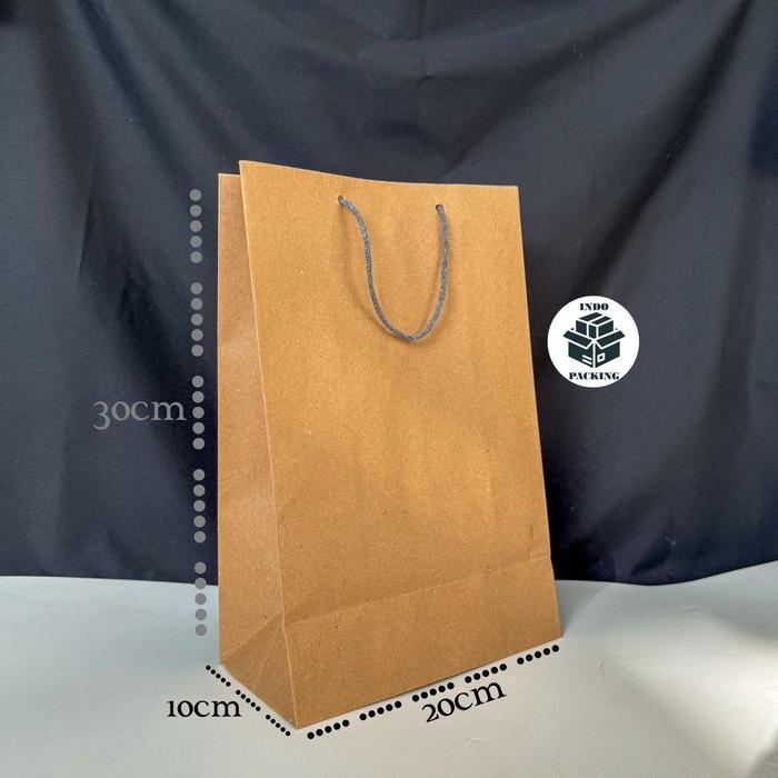 (Isi 25) Paperbag Kraft 20X10X30Cm / Tas Kertas Bagus Suvenir Souvenir / Paper Bag Tbk