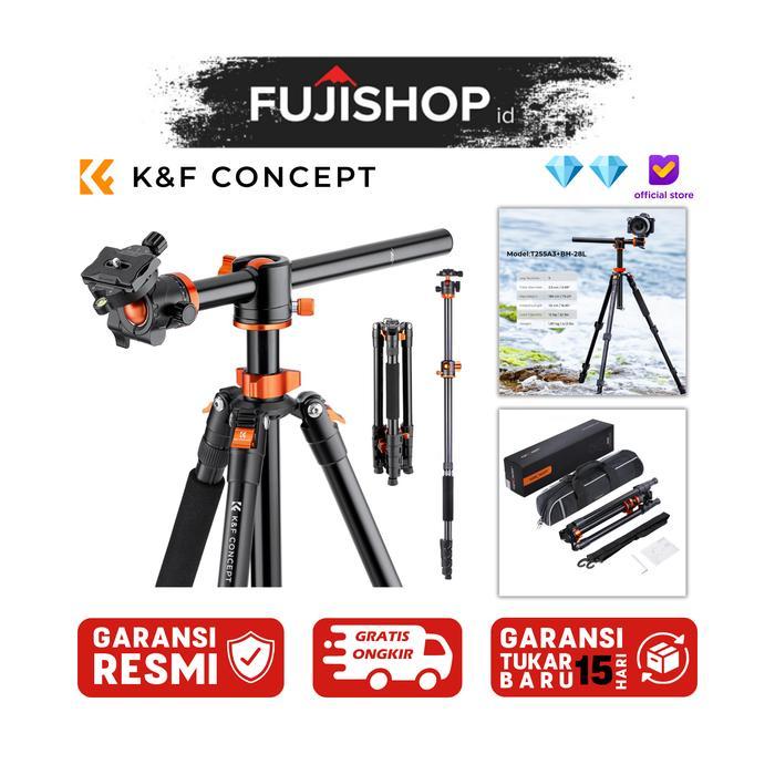 K&F Concept Tripod S211 Tripod Monopod Flatlay Transverse Center Column