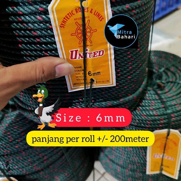 Promo Tali United 6Mm 1Roll Tali Tambang 6Mm Tali Kapal Tali Proyek Tambang 6Mm United Terjamin