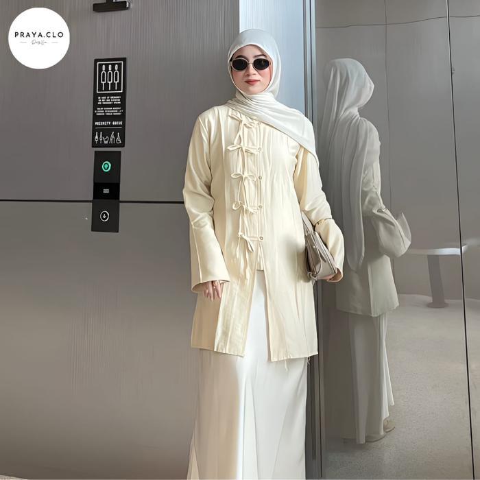 Praya.Clo - Yuki Tunik Polos Atasan Polo Linen Full Kancing Diskon Sale