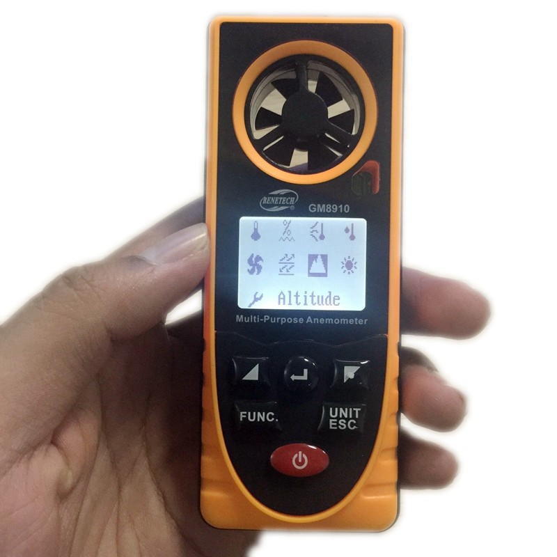 TERBAIK GM8910 Digital Multi-purpose Anemometer Barometric Humidity Altitude Temperature Dew Point W
