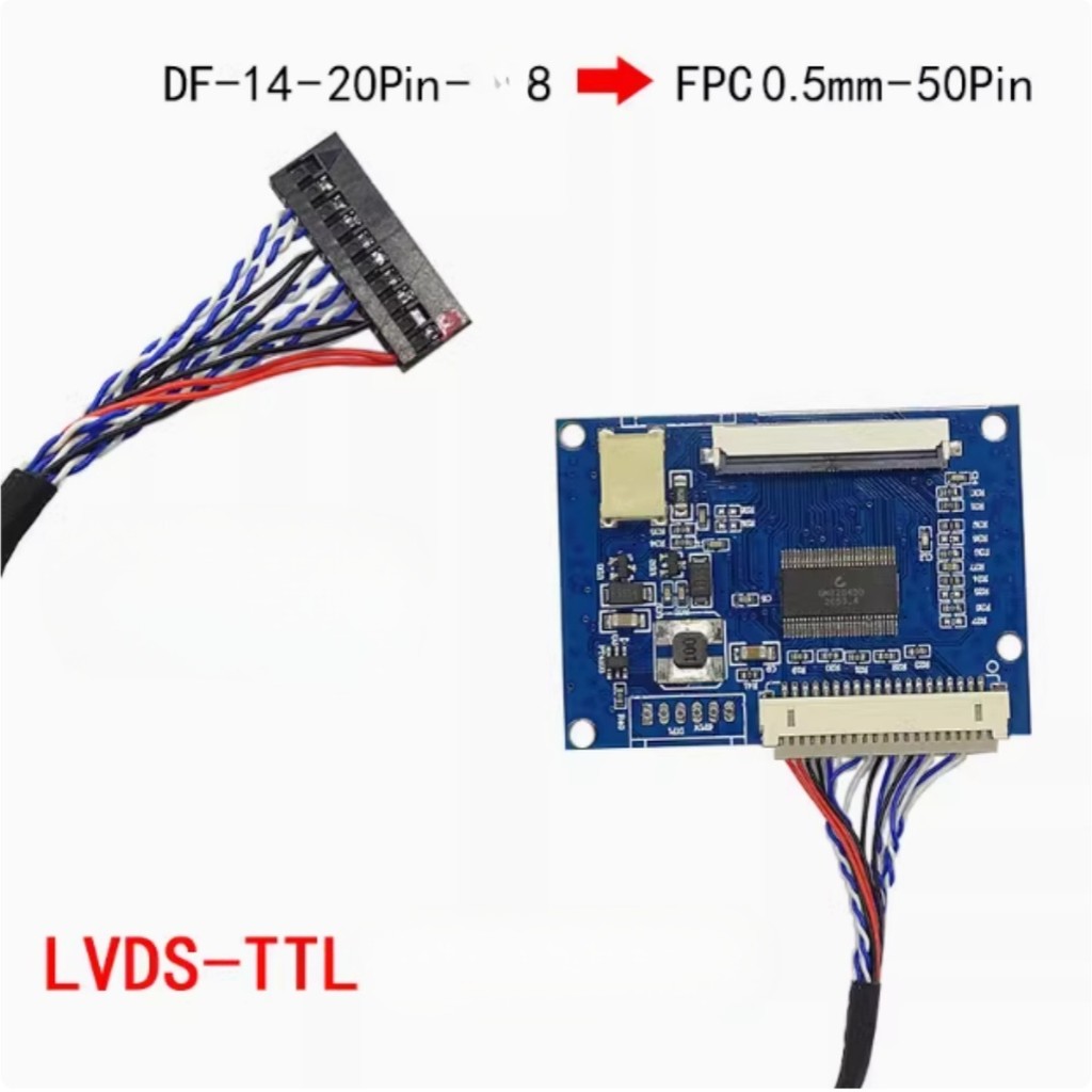 With constant current board Single 8 LVDS to 50pin TTL connector Universal LCD LVDS TTL Adapter