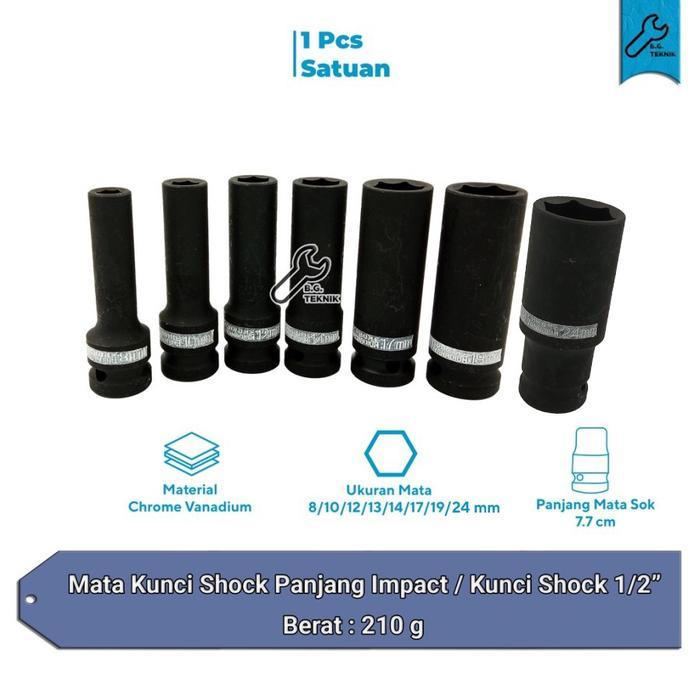 Impact Socket / Mata Kunci Sok Panjang Impact 1/2 [HONG TU]