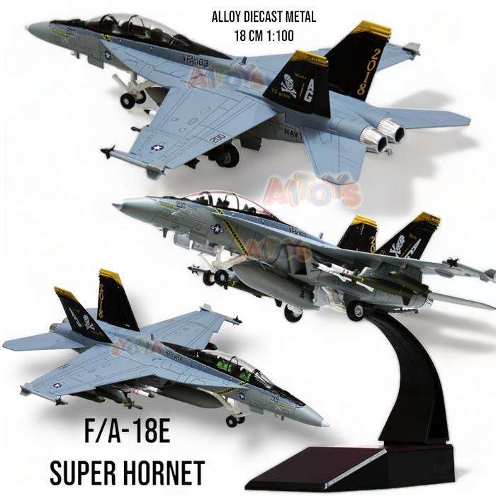 Miniatur Diecast Pesawat F/A-18E Super Hornet 18 Cm 1:100