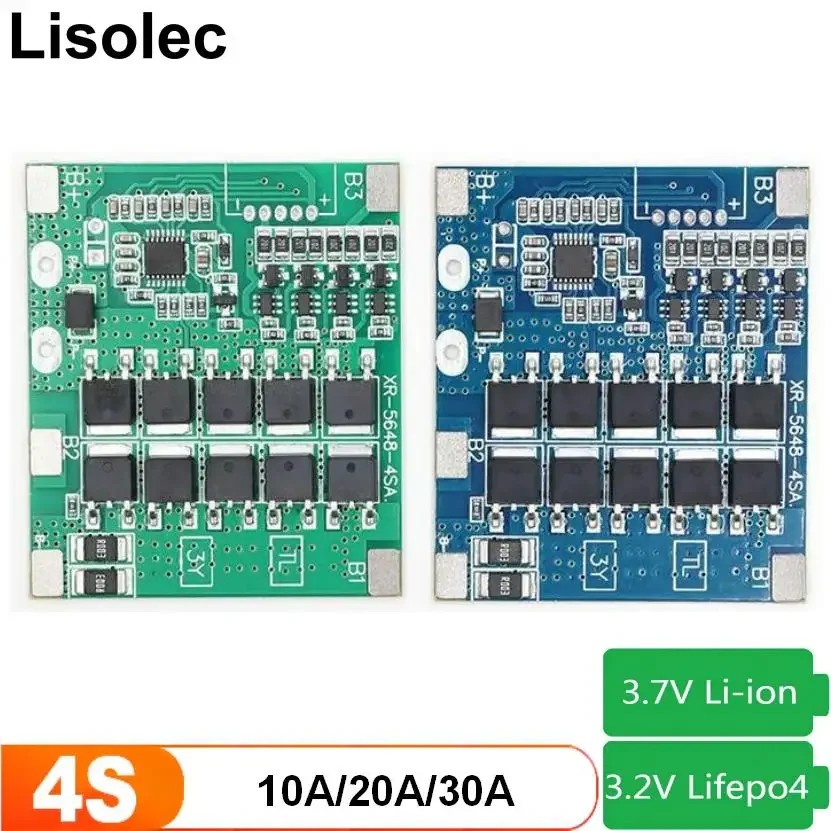 12V BMS 4S with Balance Protection Board 32650 32700 3.2V Lifepo4 18650 21700 3.7V Li-ion 10A 20A
