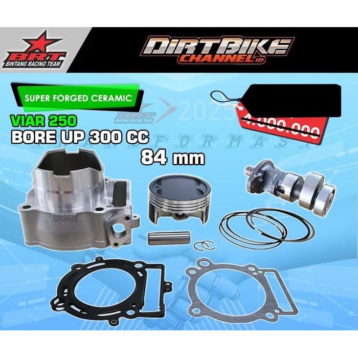 Paket BRT Blok Ceramic & Master Cam Noken As VIAR 250 Bore Up 300 CC