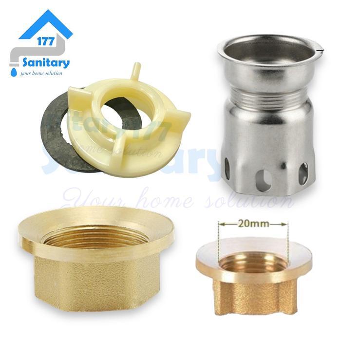 Drat Kunci bawah Kran WASTAFEL dapur sink panas dingin -Sambungan naple ring 32mm 20mm 1/2 inci 1