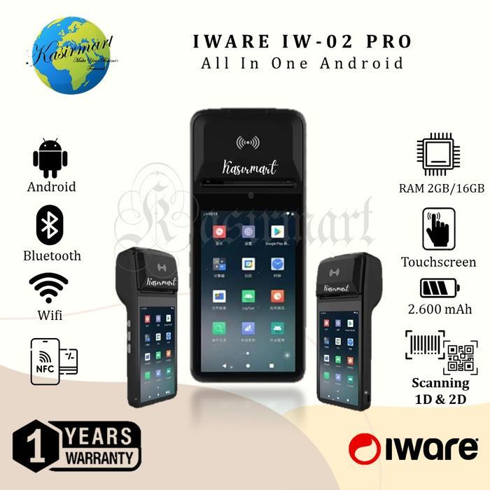 Mesin Kasir Android Portable Iware AP02 PRO NFC AP 02 Wifi Bluetooth