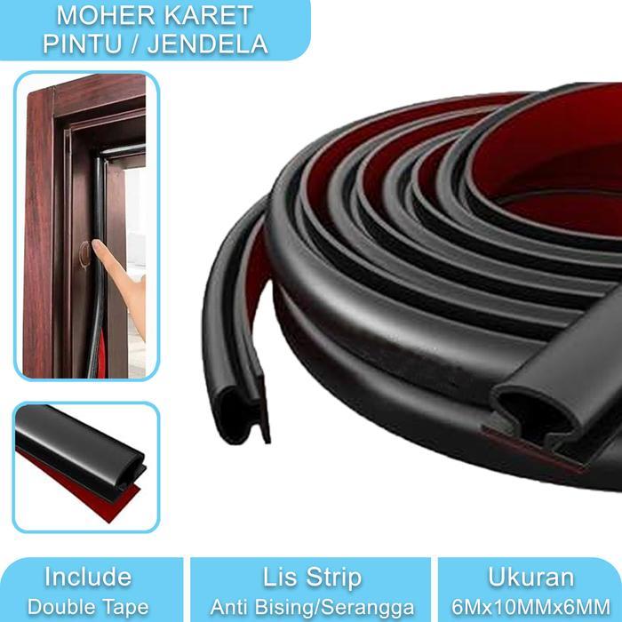 Moher Karet Pintu Peredam Kedap Suara 6M Door Seal Rubber