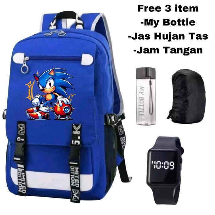 Sale Tas Ransel Sonic-Tas Sekolah Karakter Sonic-Tas Anak Kartun Sonic-Tas Ransel Sporty Sonic-Tas